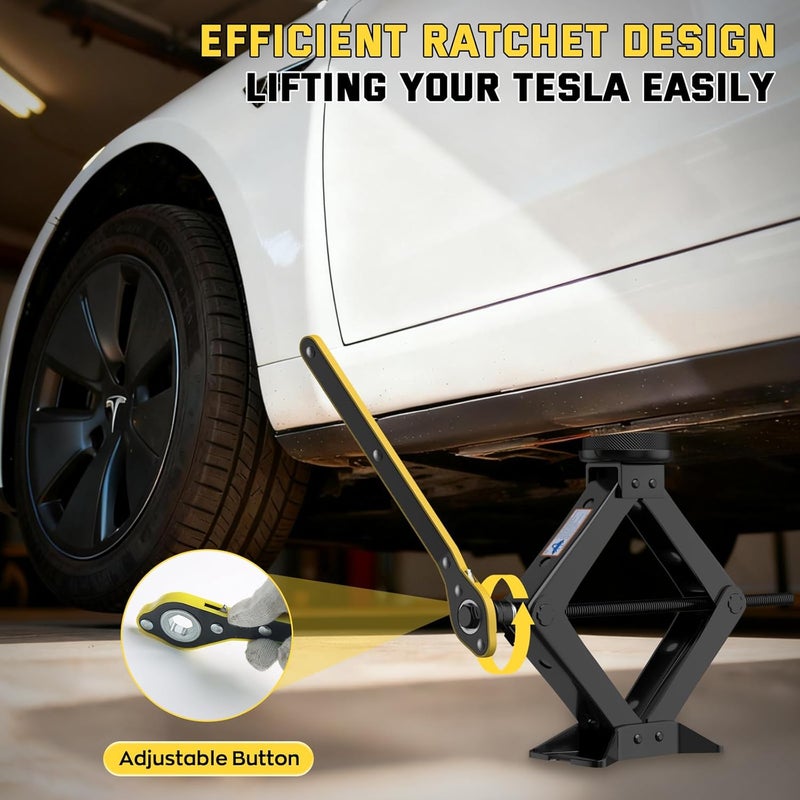 IMAYCC 3 Ton Car Jack for Tesla Model Y Model 3, 4.1"-18.3" Lifting Scissor Jack with Lug Wrench, Tesla Tire Change kit for Model Y/3/S/X. - Image 5
